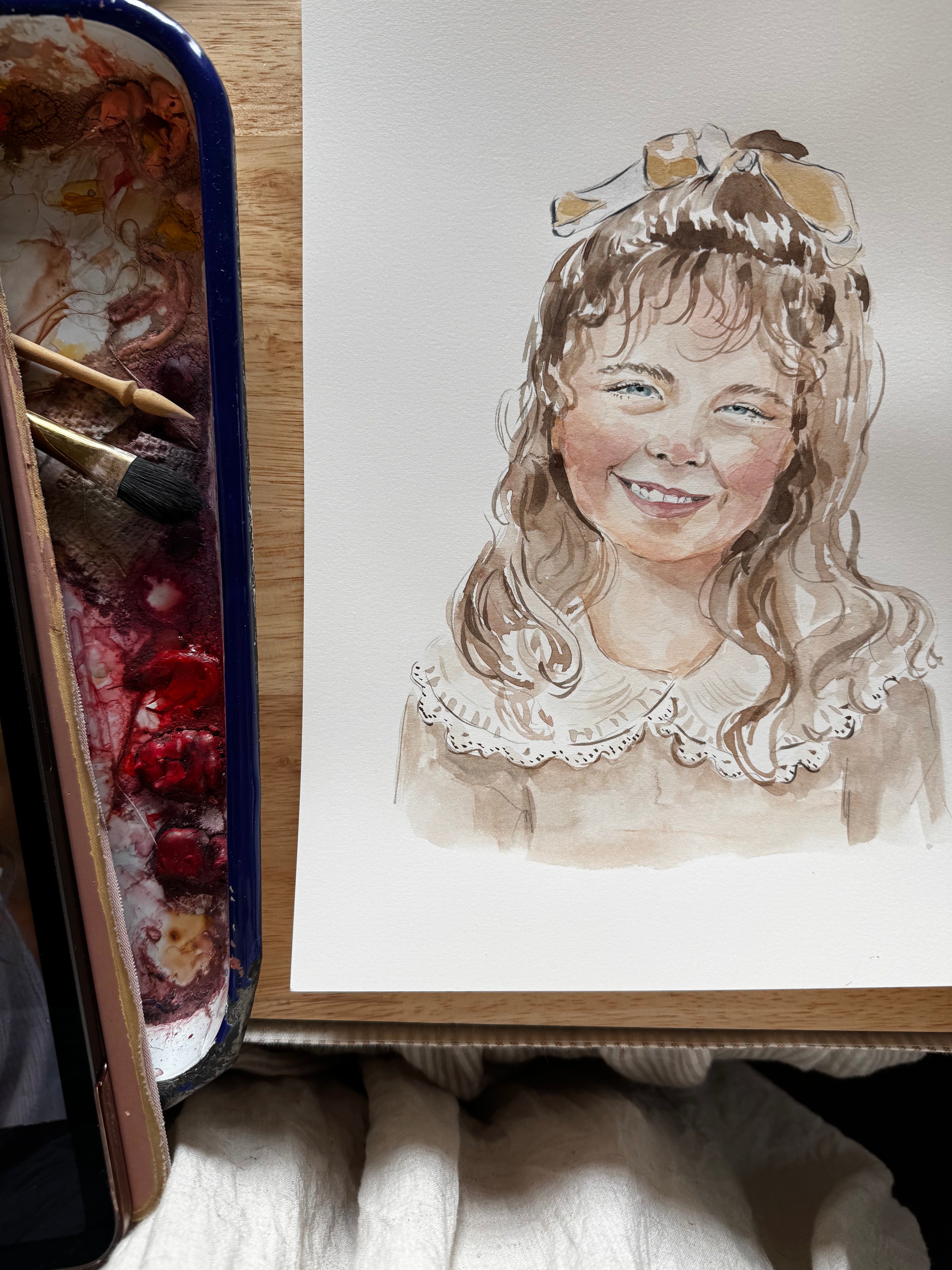 Custom Vintage Watercolor Portrait – CELESTE C. CLARK